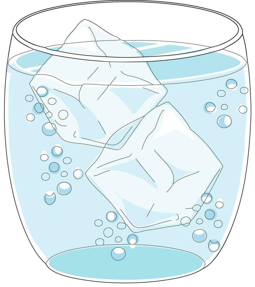 hielo cubitos en un vaso vector