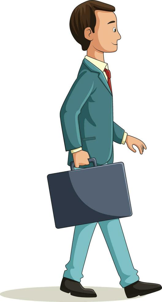 Man walking with a briefcase vector