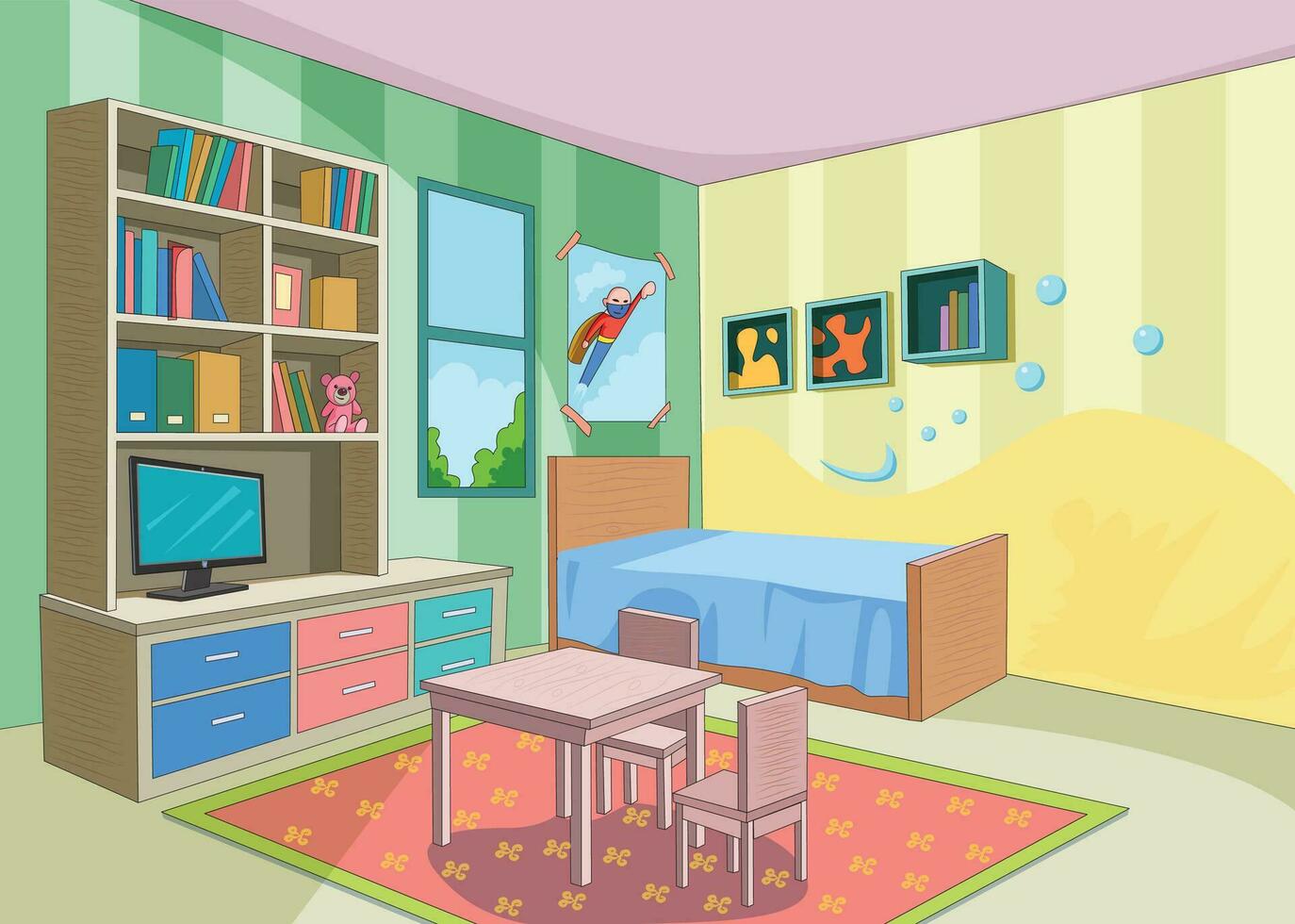 Modern living room interior illustration vector