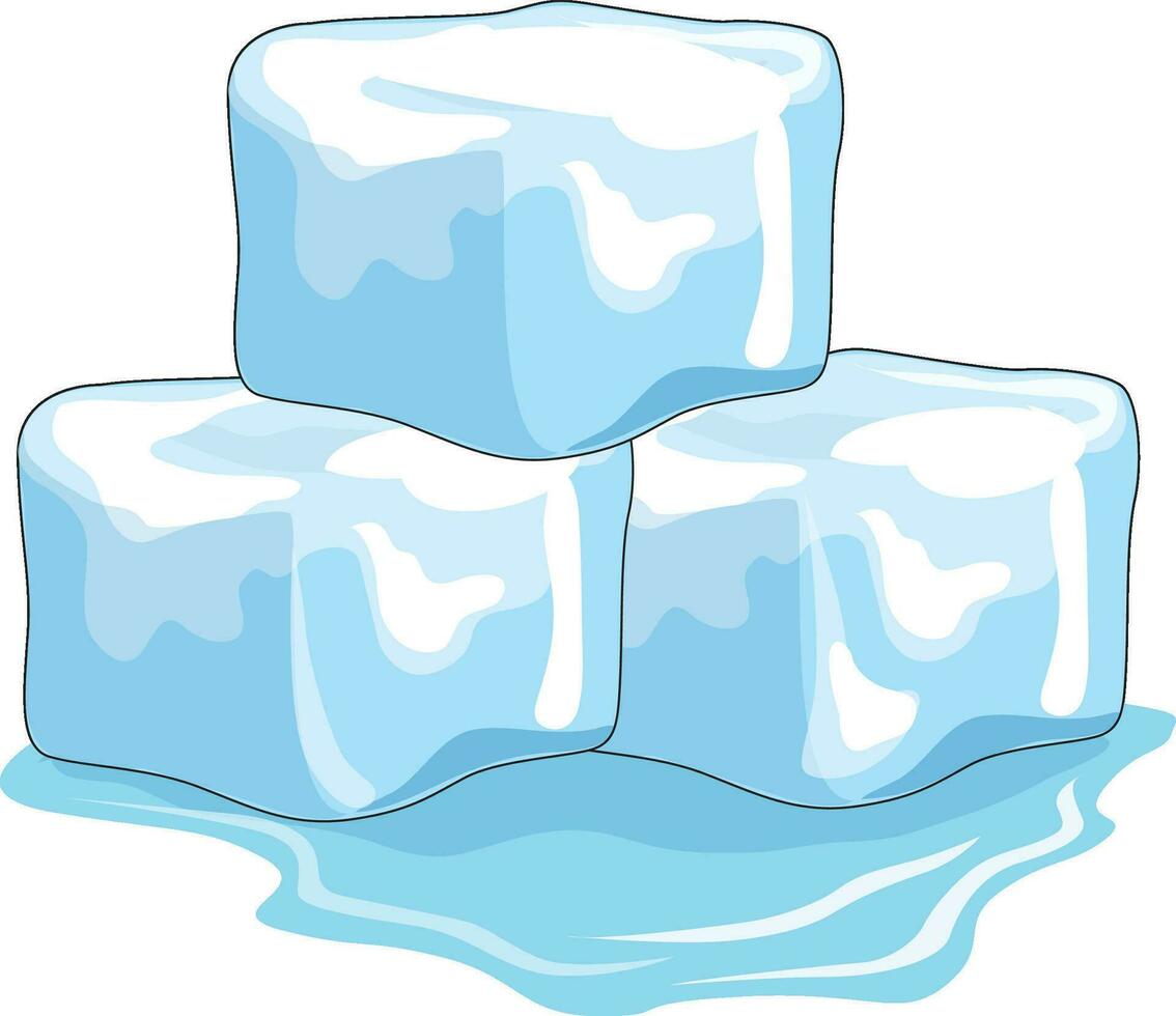 hielo cubitos aislado vector ilustración