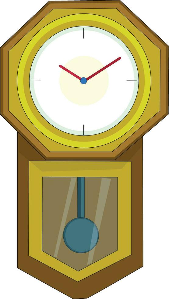 Pendulum clock isolated vector illustration