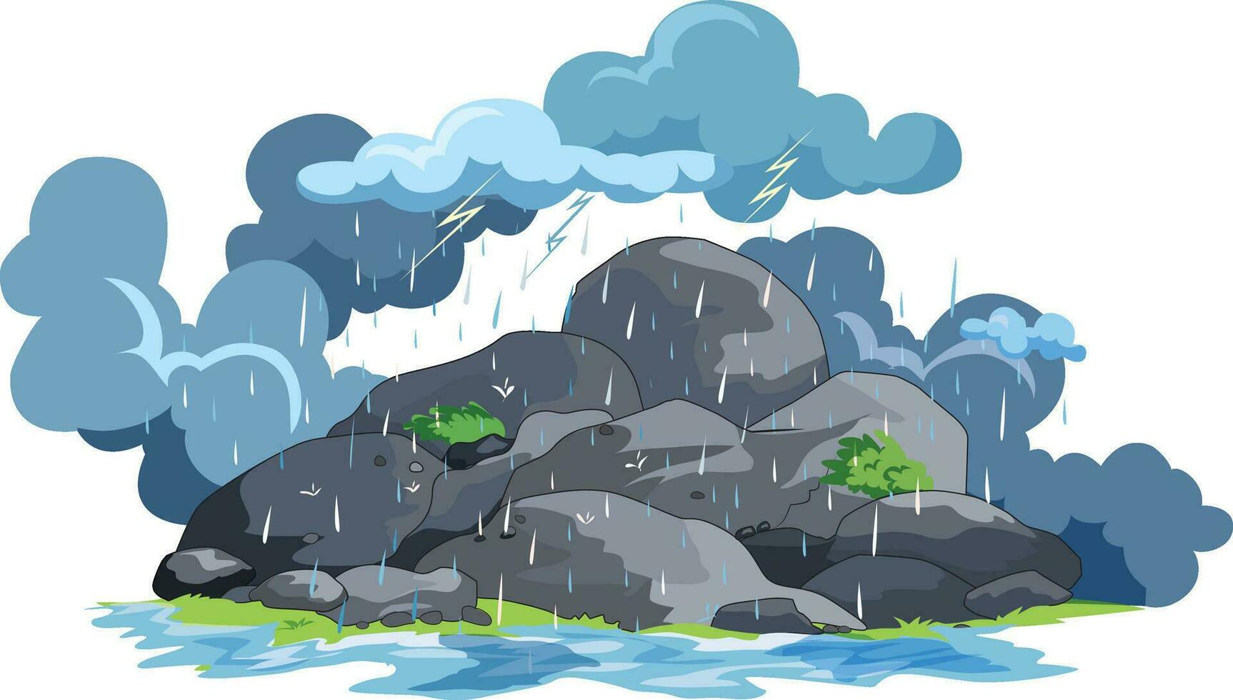 Cloud rainy day vector illustration