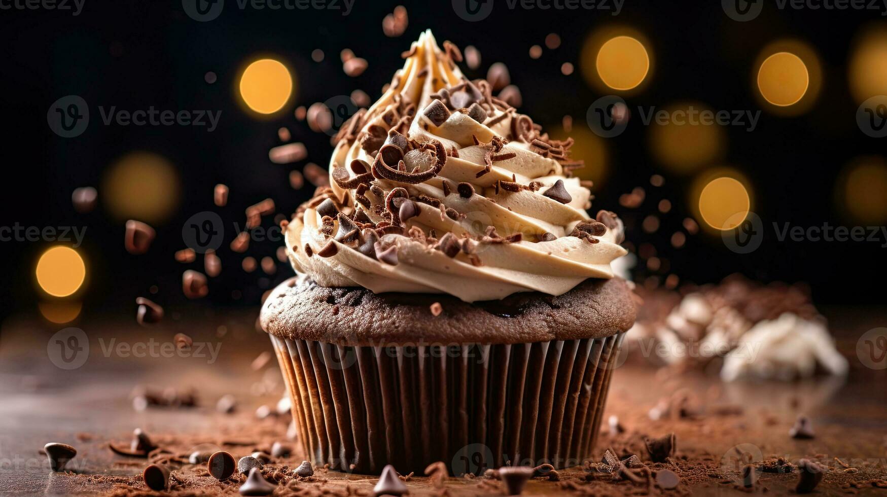 AI generated Sweet and creamy cup cake with cream AI Generative photo