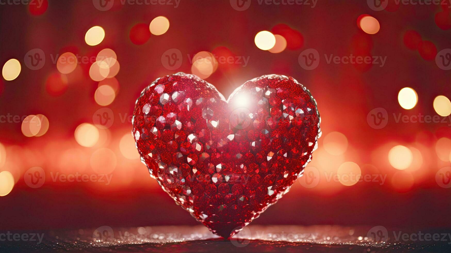 AI generated Glamour sparkle heart on the glitter background AI Generative photo