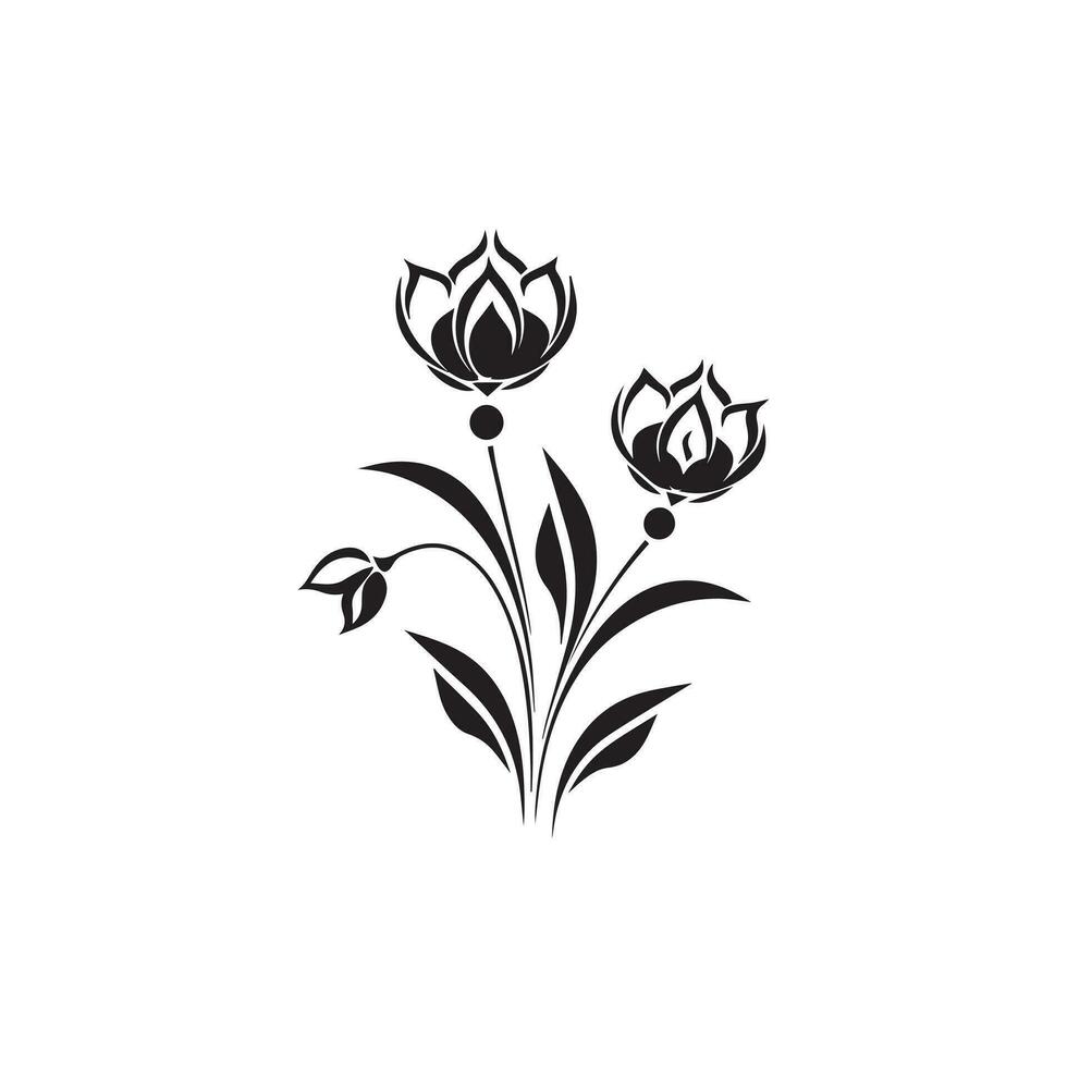 Beauty Flowers Vector icon design Template floral garden ornament.