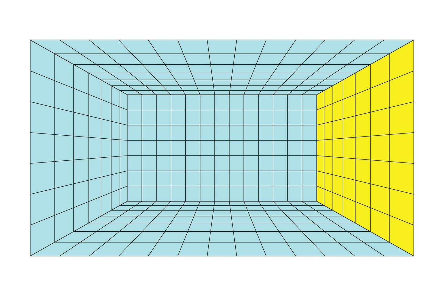 Perspective grid room background vector illustration.