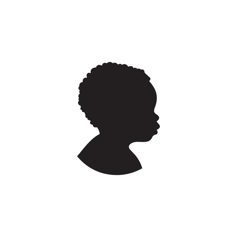 Silhouette of the head of a child. Vector illustration.