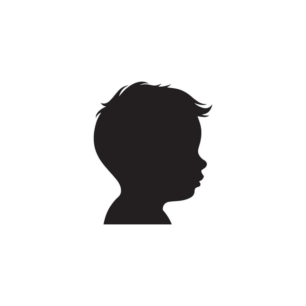 Silhouette of the head of a child. Vector illustration.