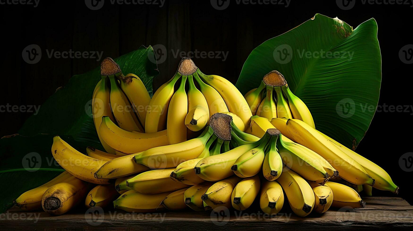 AI generated Sweet banana on the table AI Generative photo