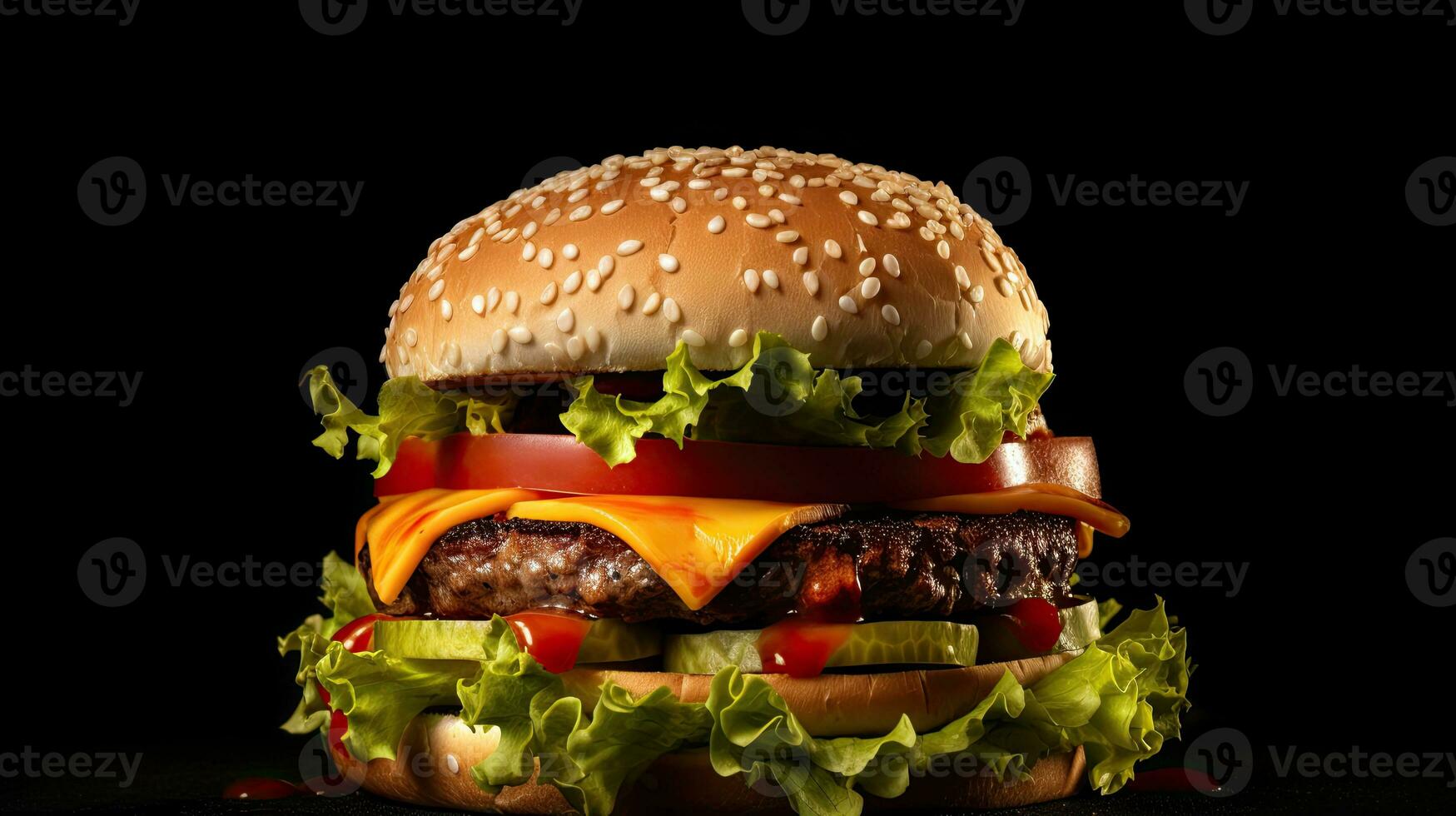 AI generated Delicious and juicy beef burger AI Generative photo