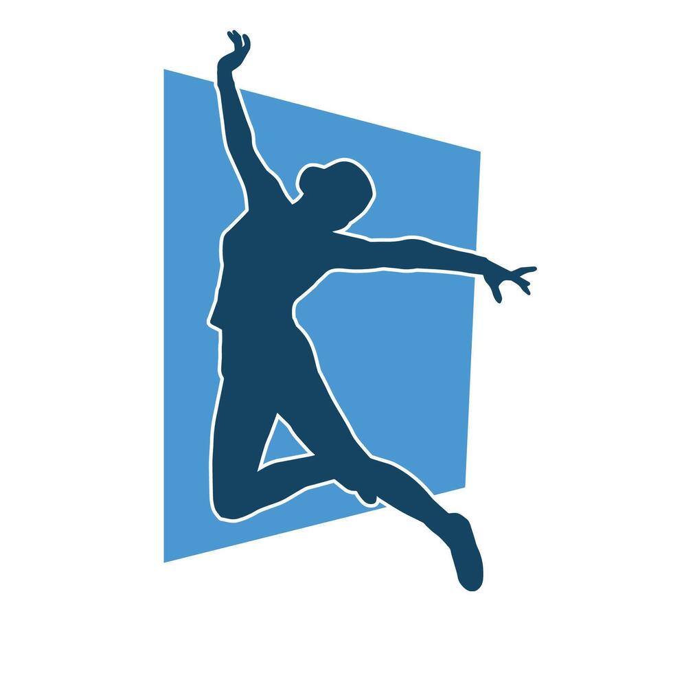 Silhouette of a female dancer in action pose. Silhouette of a slim woman in dancing pose. vector