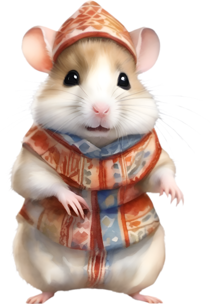 AI generated A cute Hamster in Sami clothing. png
