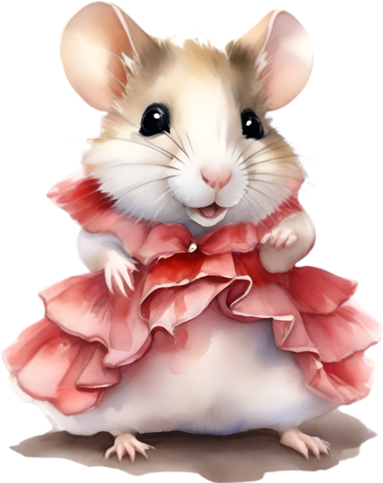 AI generated A cute Hamster in Flamenco dresses. png