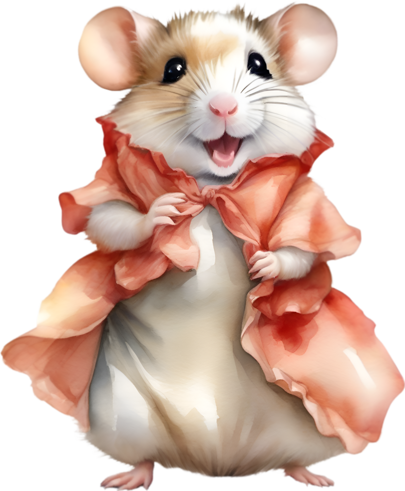 AI generated A cute Hamster in Flamenco dresses. png