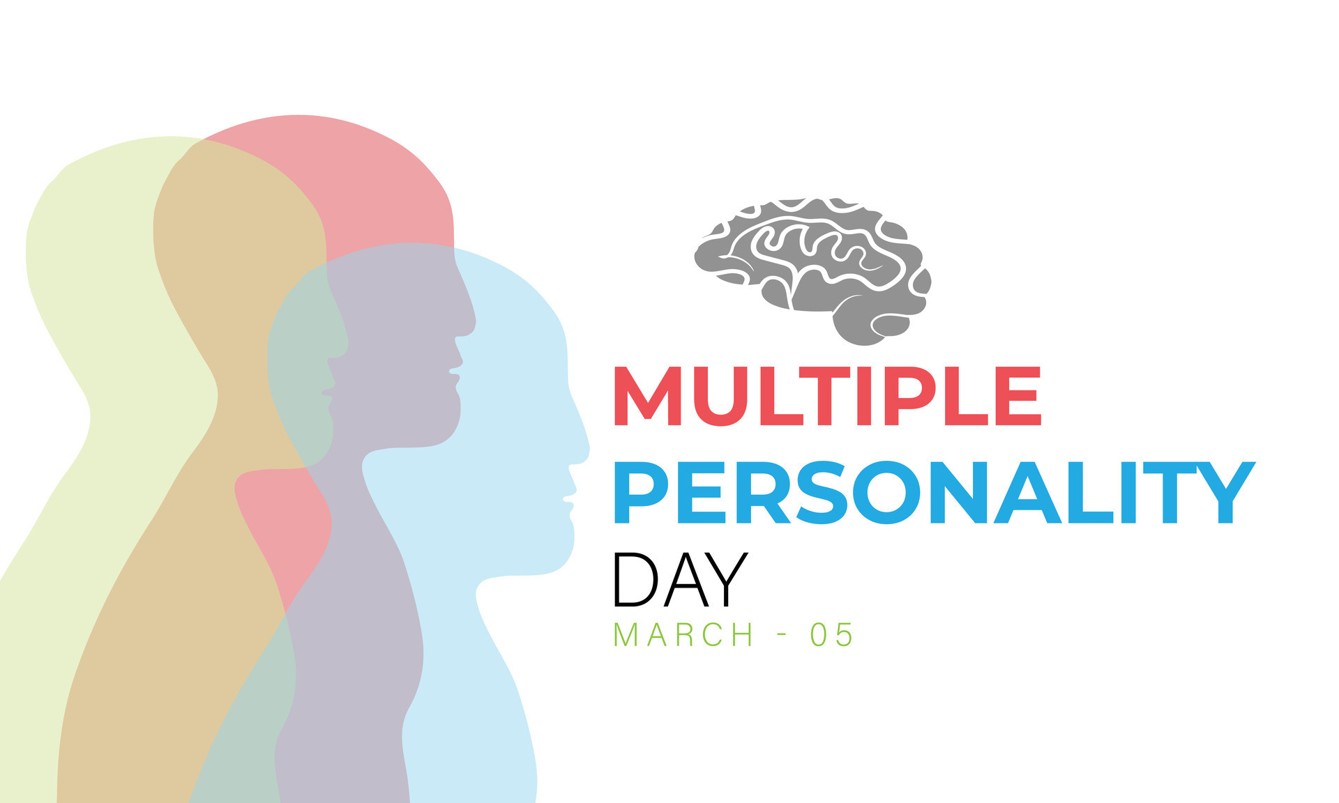 Multiple Personality Day. background, banner, card, poster, template. Vector illustration