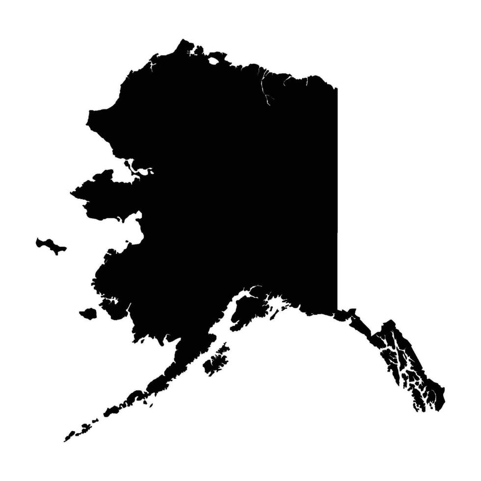 mapa de Alaska icono vector