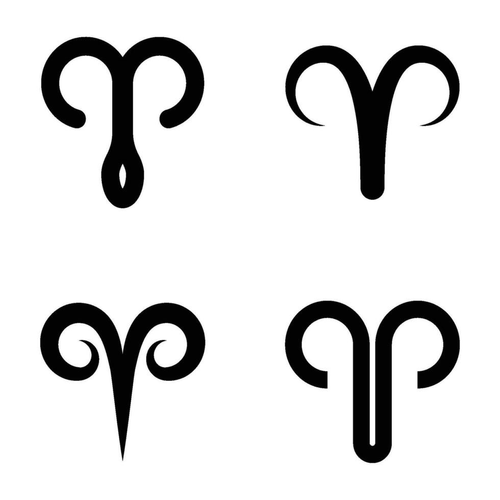 Aries zodiac symbol icon vector