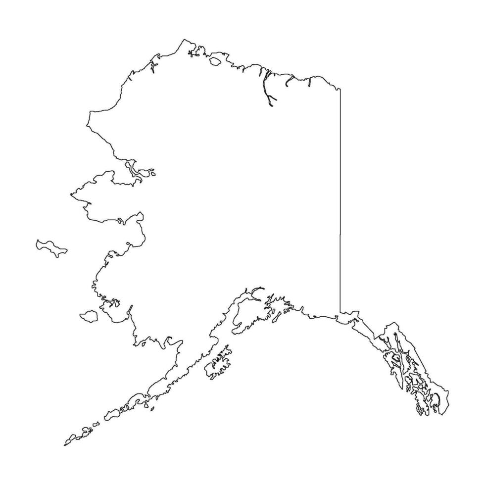 mapa de Alaska icono vector