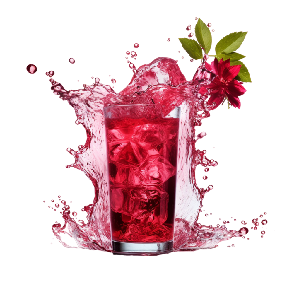 AI generated Red beverage poured png