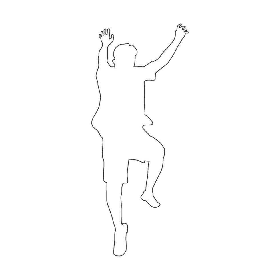 people jumping happily icon vector