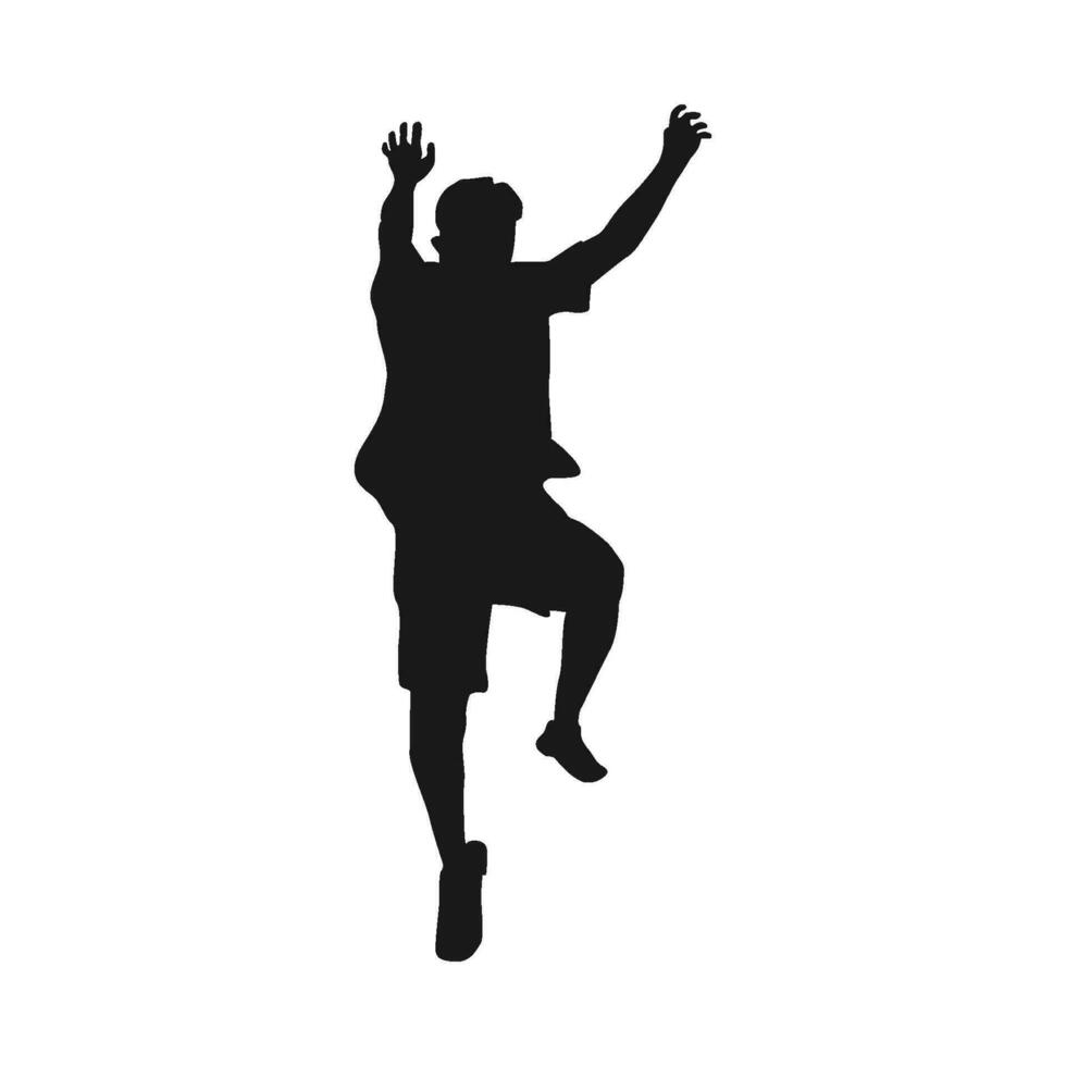 people jumping happily icon vector