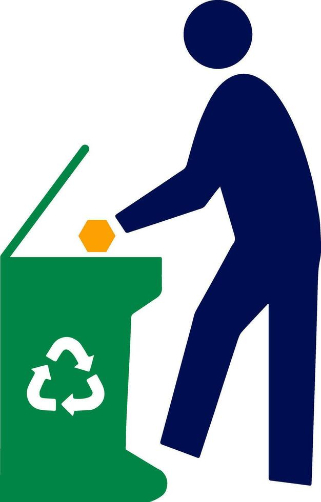Recycle Sign Stickman Vector Illustration