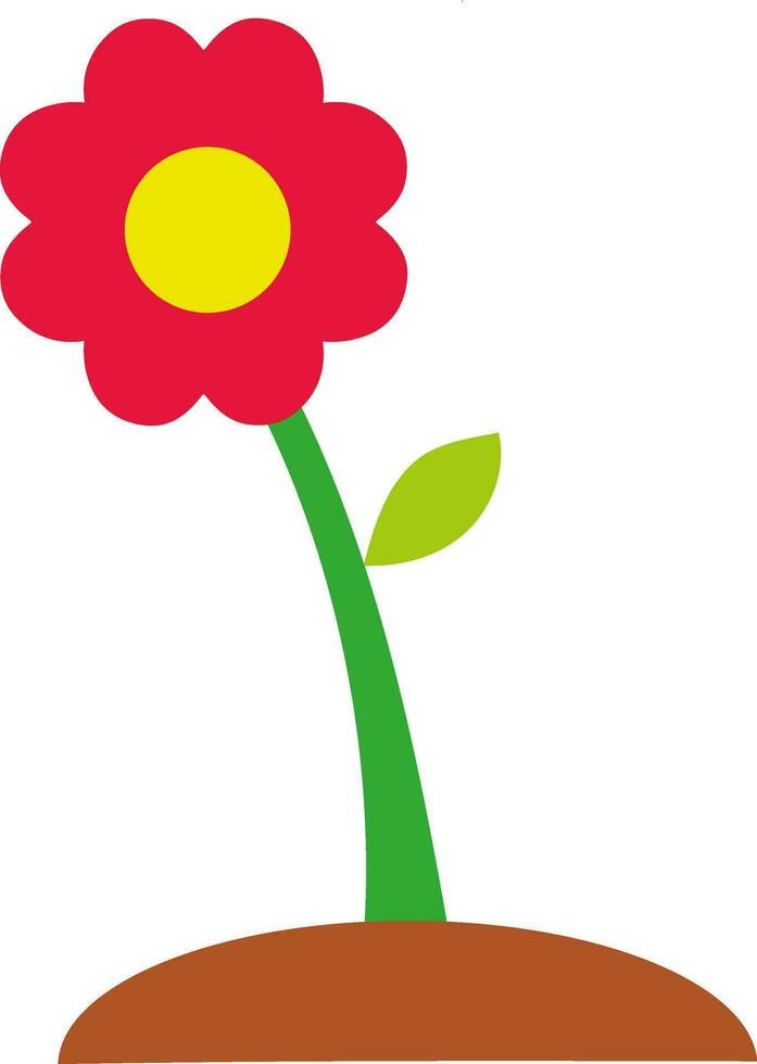 Flower In Garden Vector Illustration