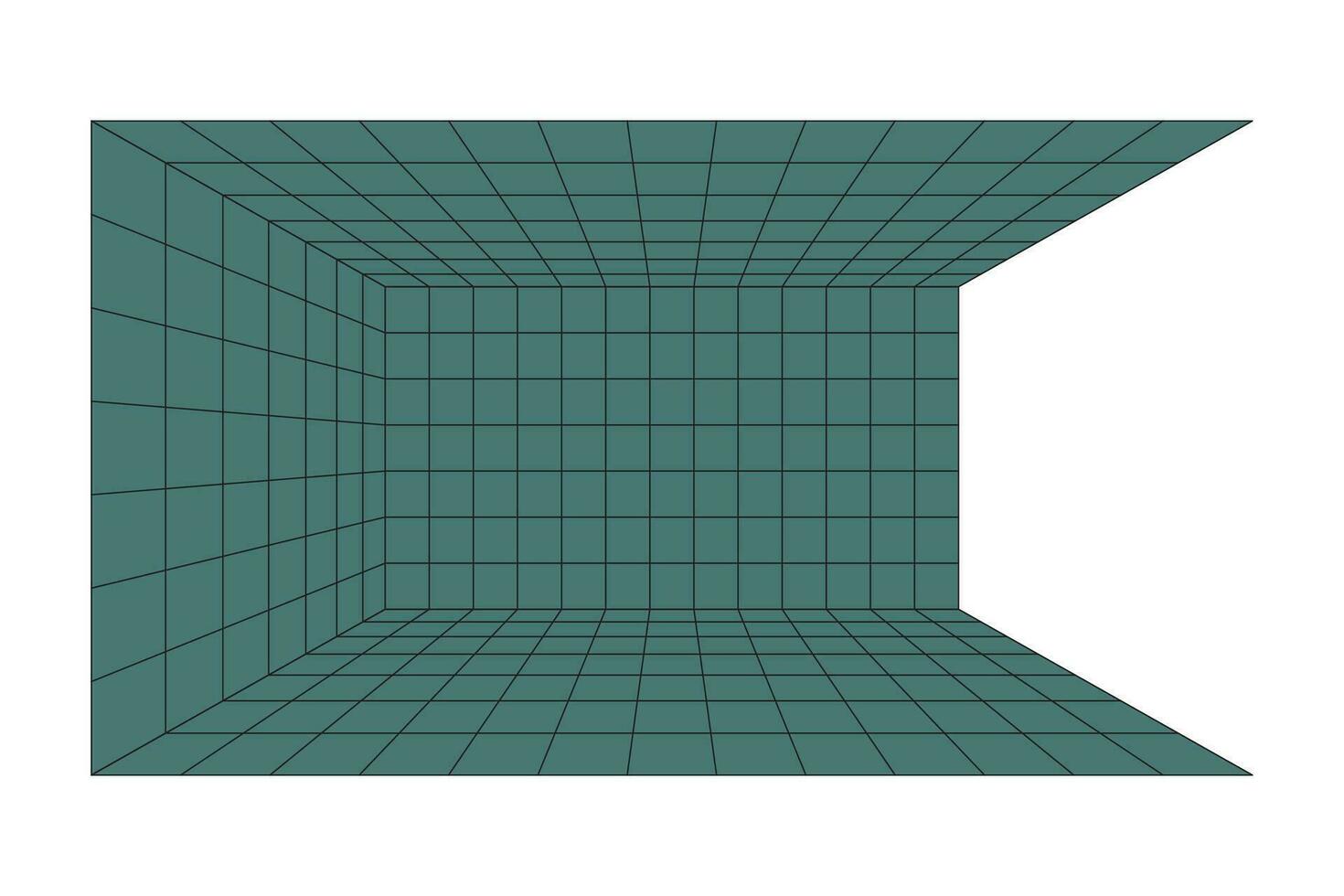 Perspective grid room background vector illustration.