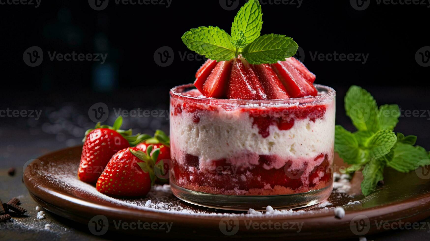 AI generated Smoothie fruits dessert on the table AI Generative photo