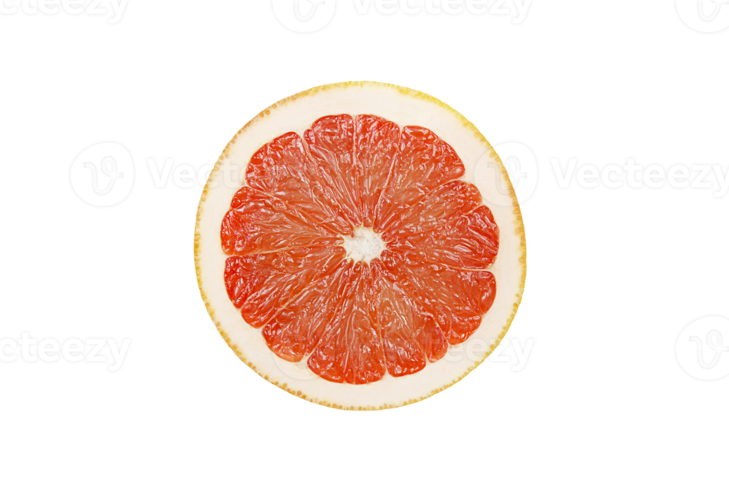 A slice of red ripe grapefruit isolated. png