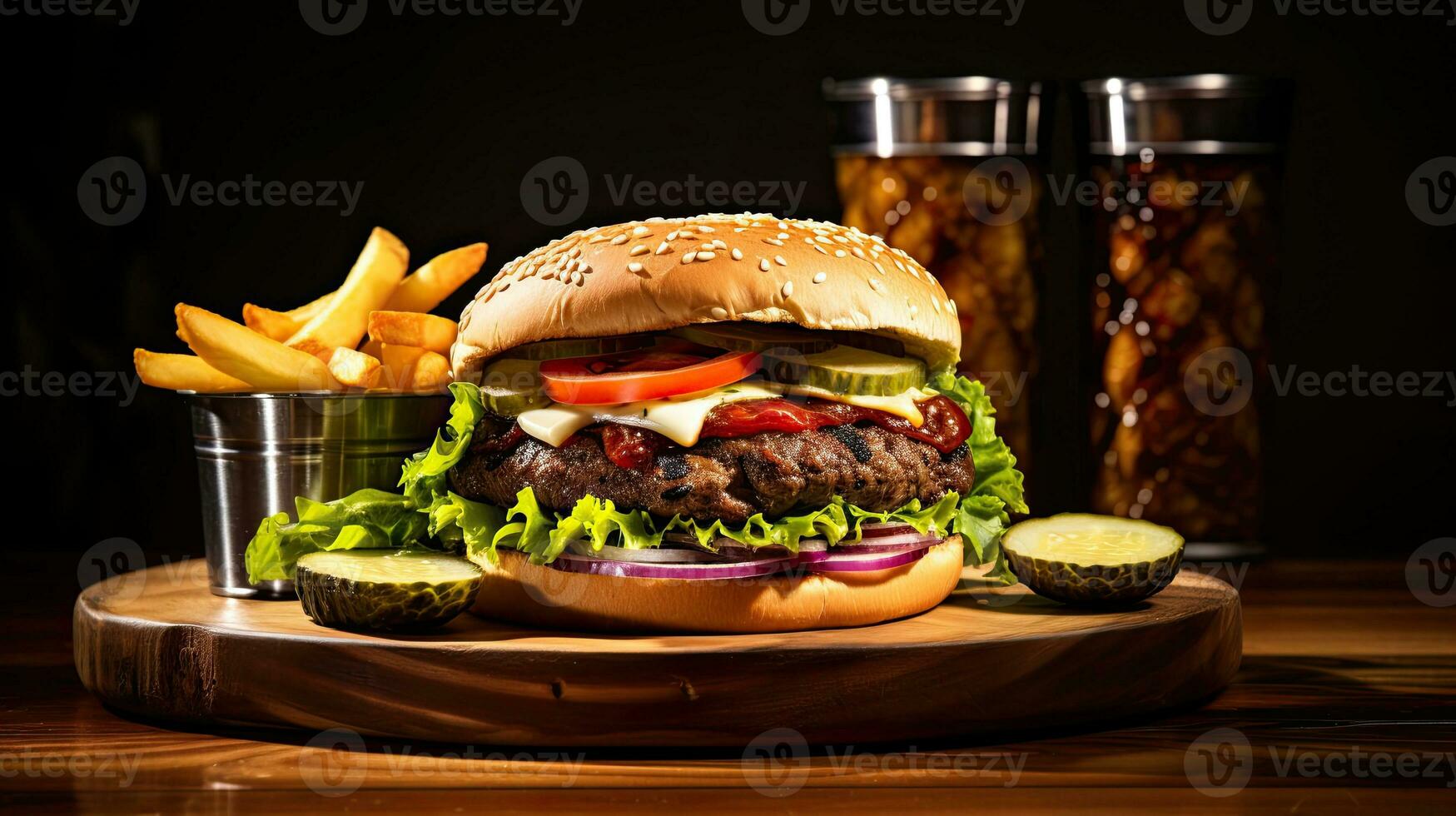 AI generated Delicious and juicy beef burger AI Generative photo