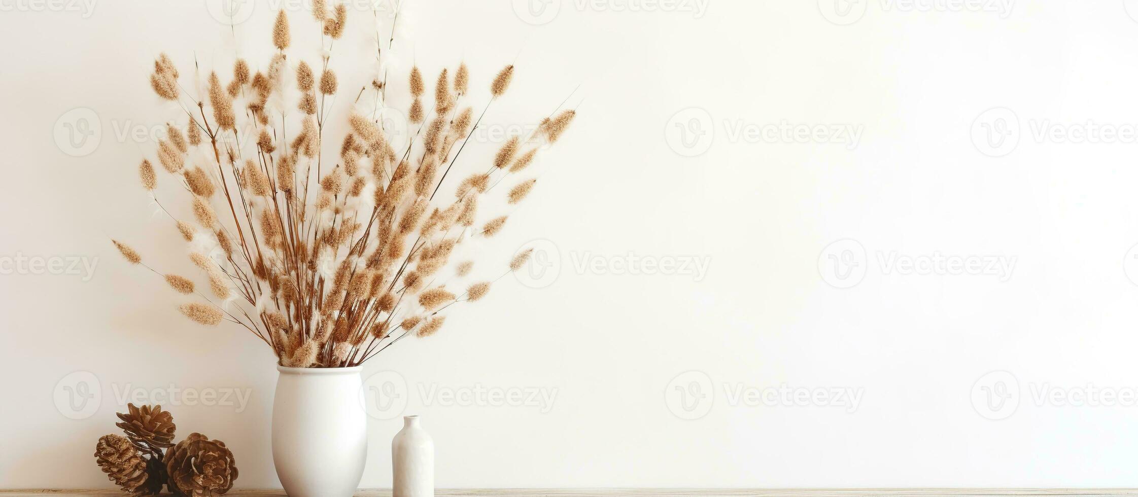 AI generated Aesthetic minimal office workspace interior design. generative ai. photo
