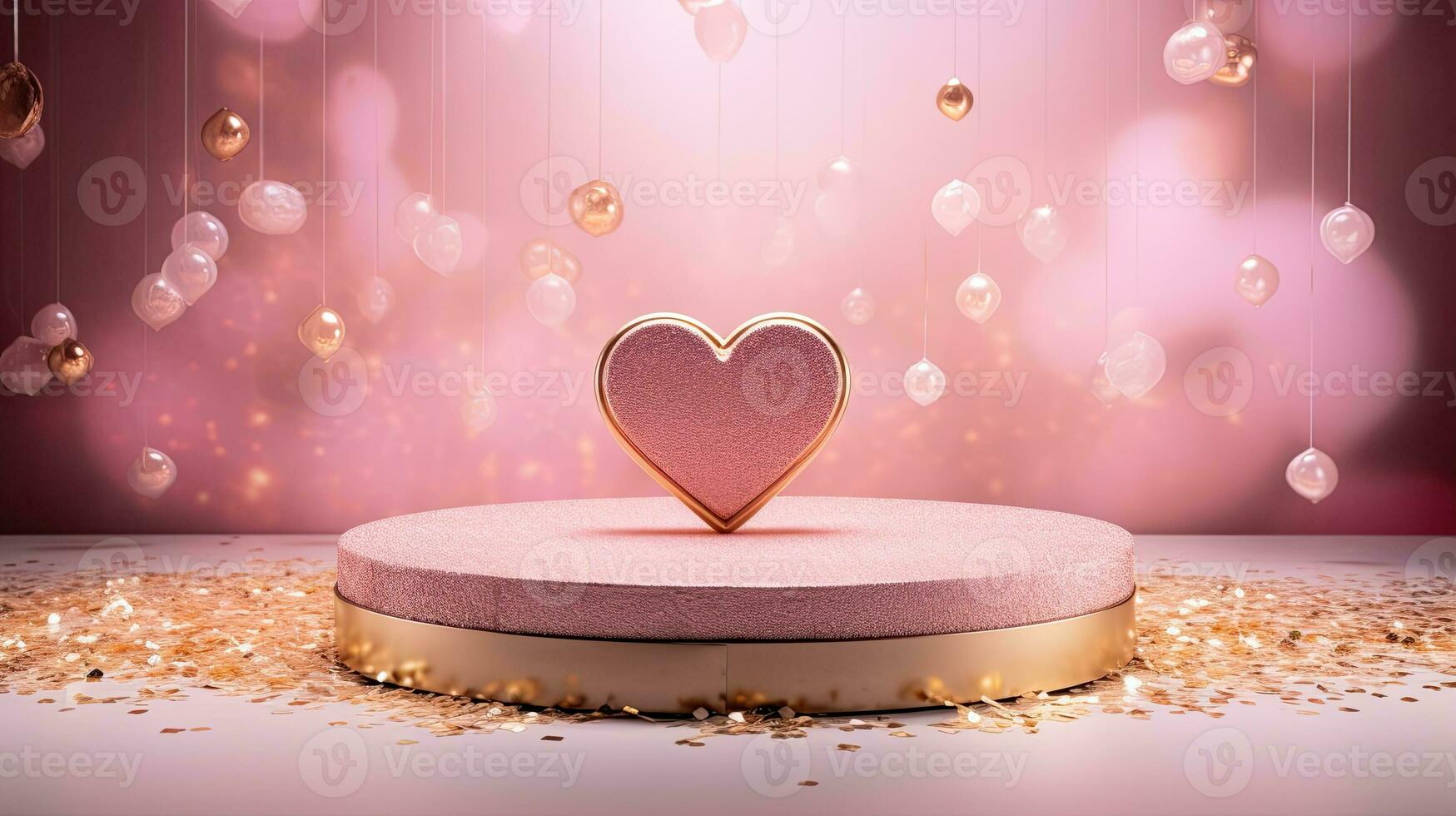 AI generated Glamour sparkle heart on the glitter background AI Generative photo