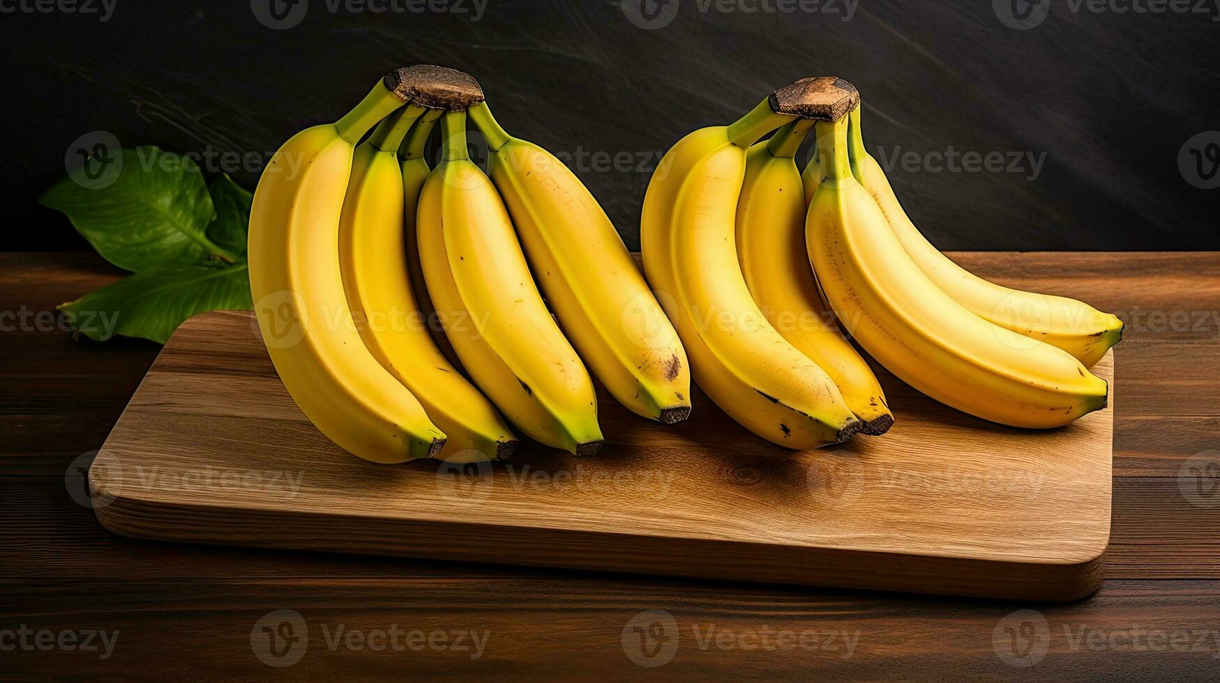 AI generated Sweet banana on the cutting board AI Generative photo