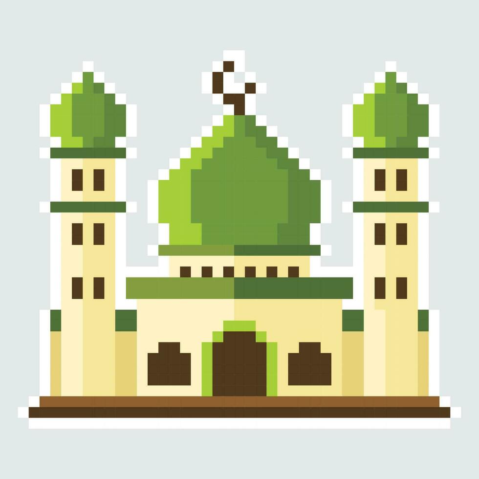 pixel mosque illustration vector