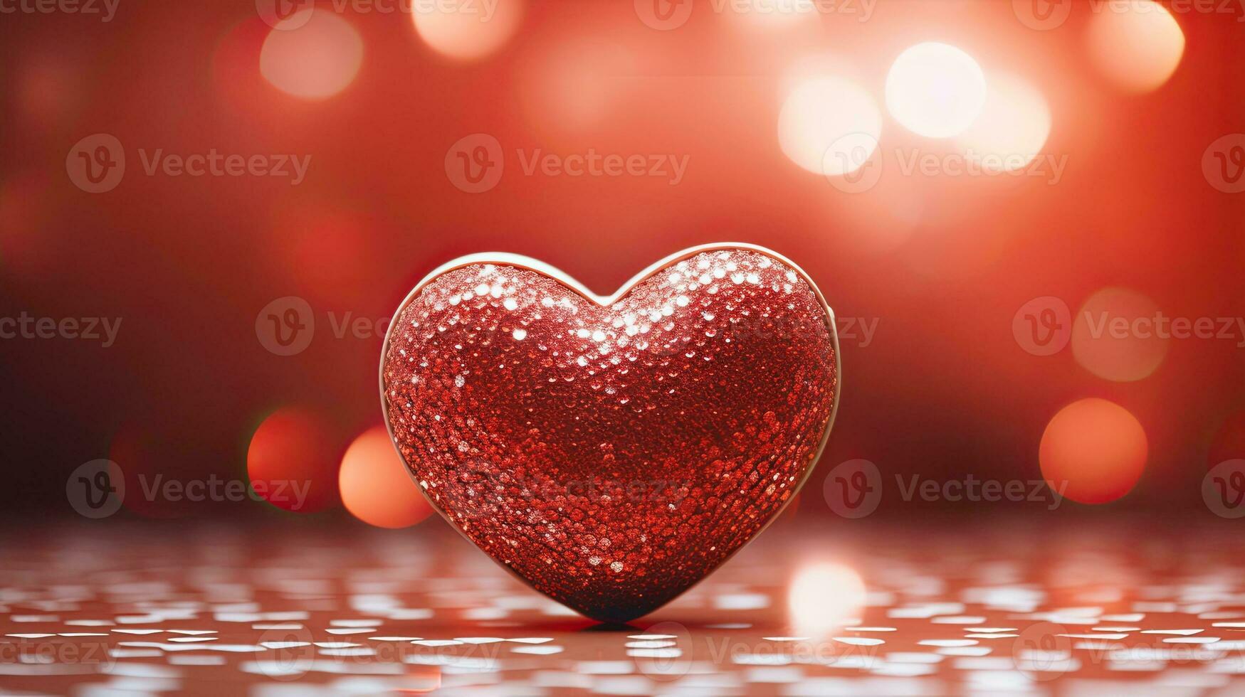 AI generated Glamour sparkle heart on the glitter background AI Generative photo