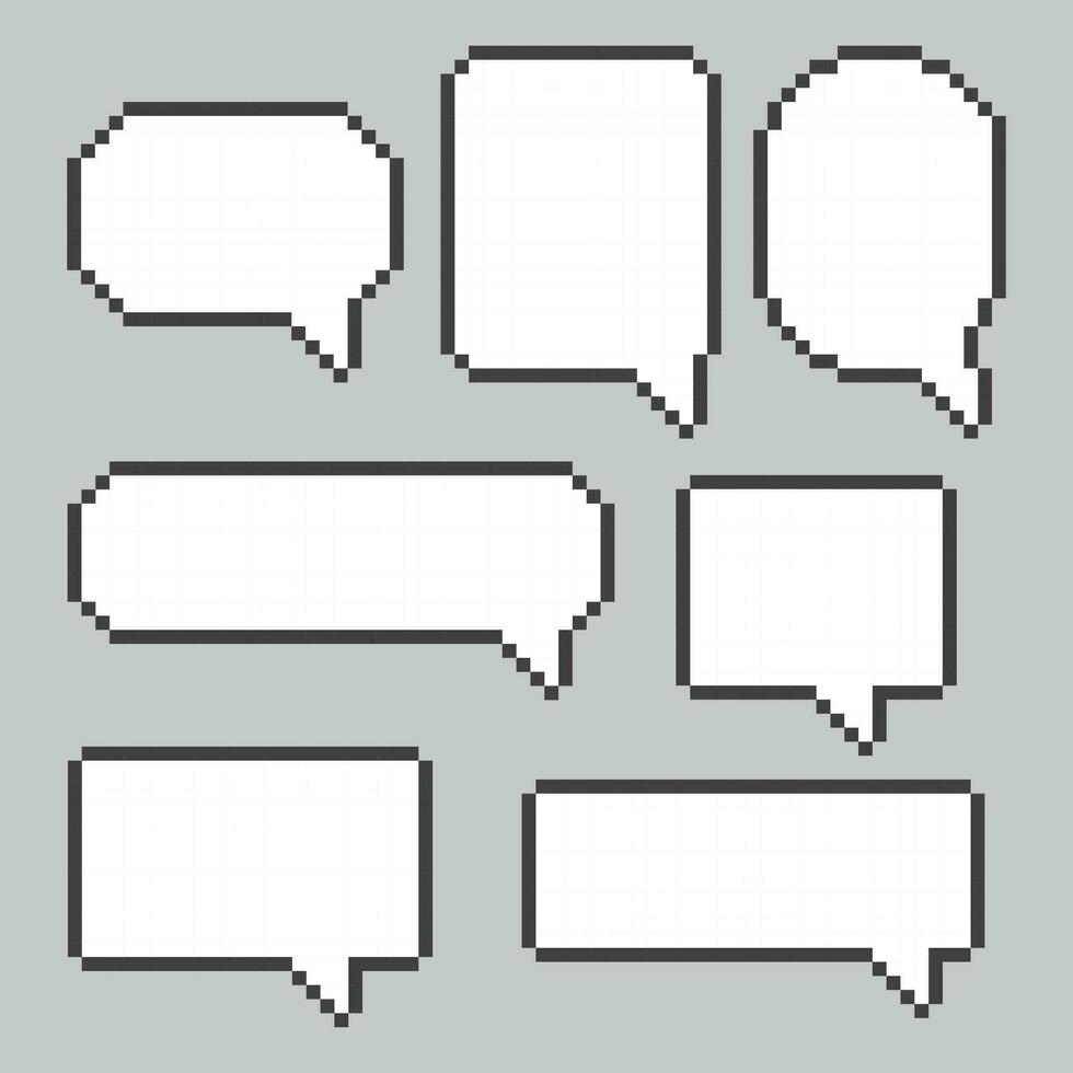 pixel speech bubbles set of four speech bubbles vector illustration