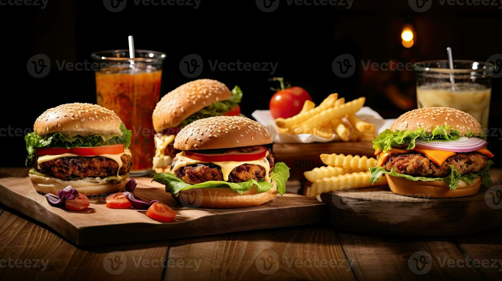 AI generated Delicious and juicy beef burger AI Generative photo