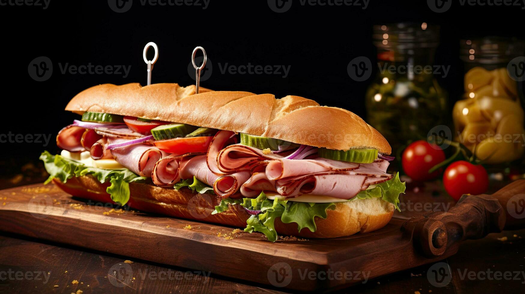 AI generated Delicious submarine sandwich AI Generative photo