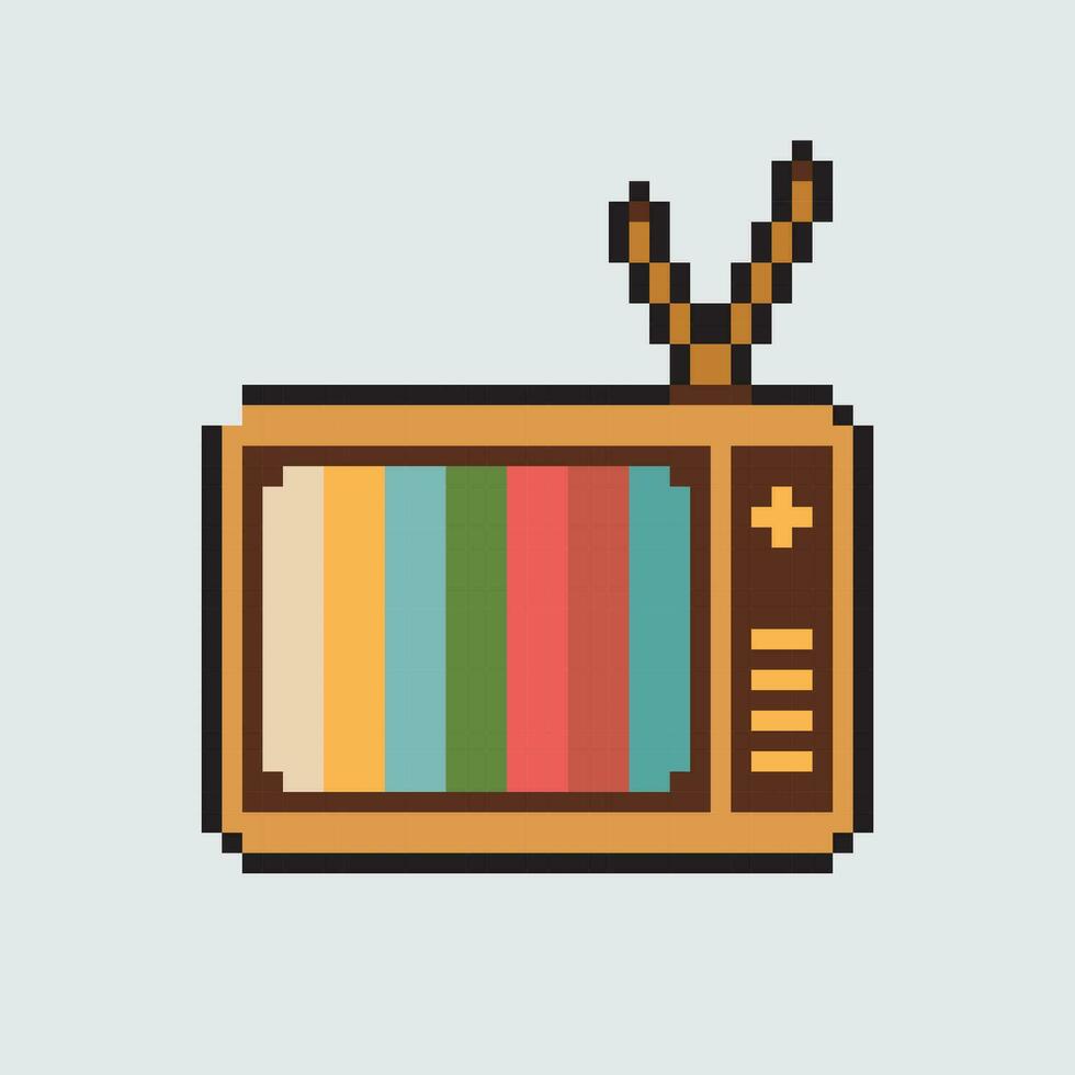 retro tv pixel art vector illustration