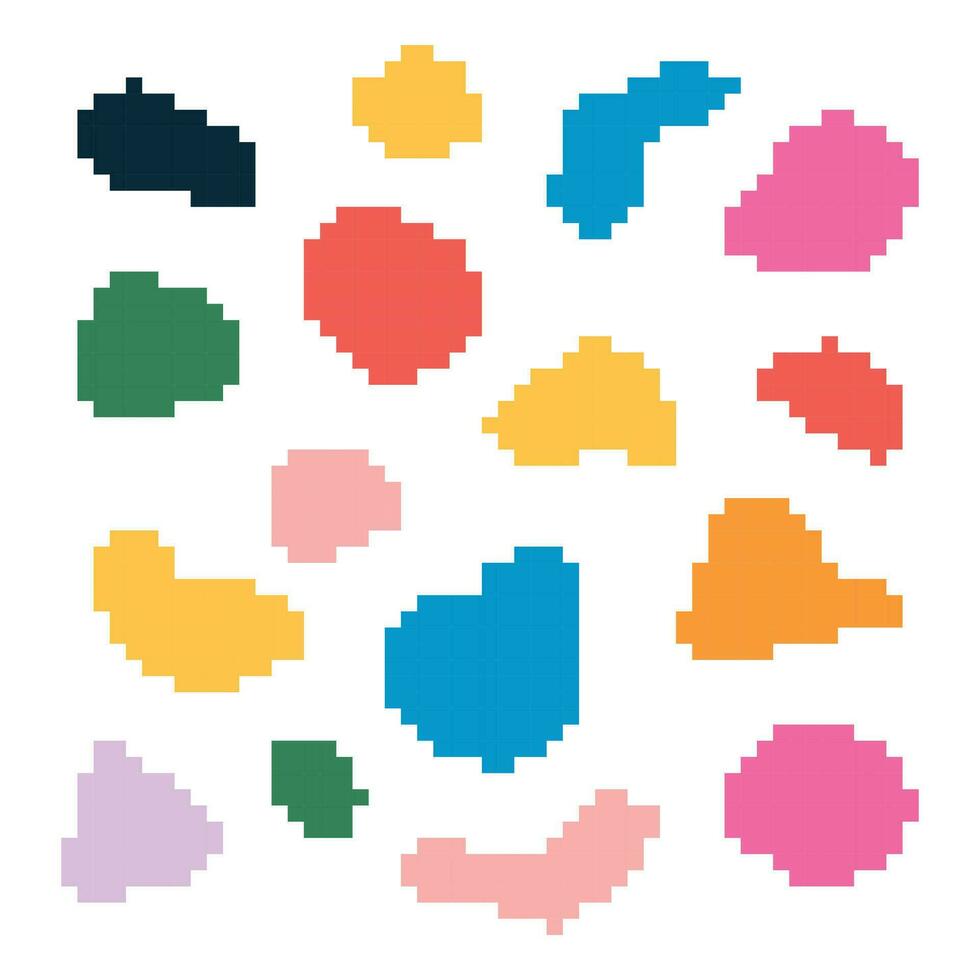 pixel abstract shapes vector