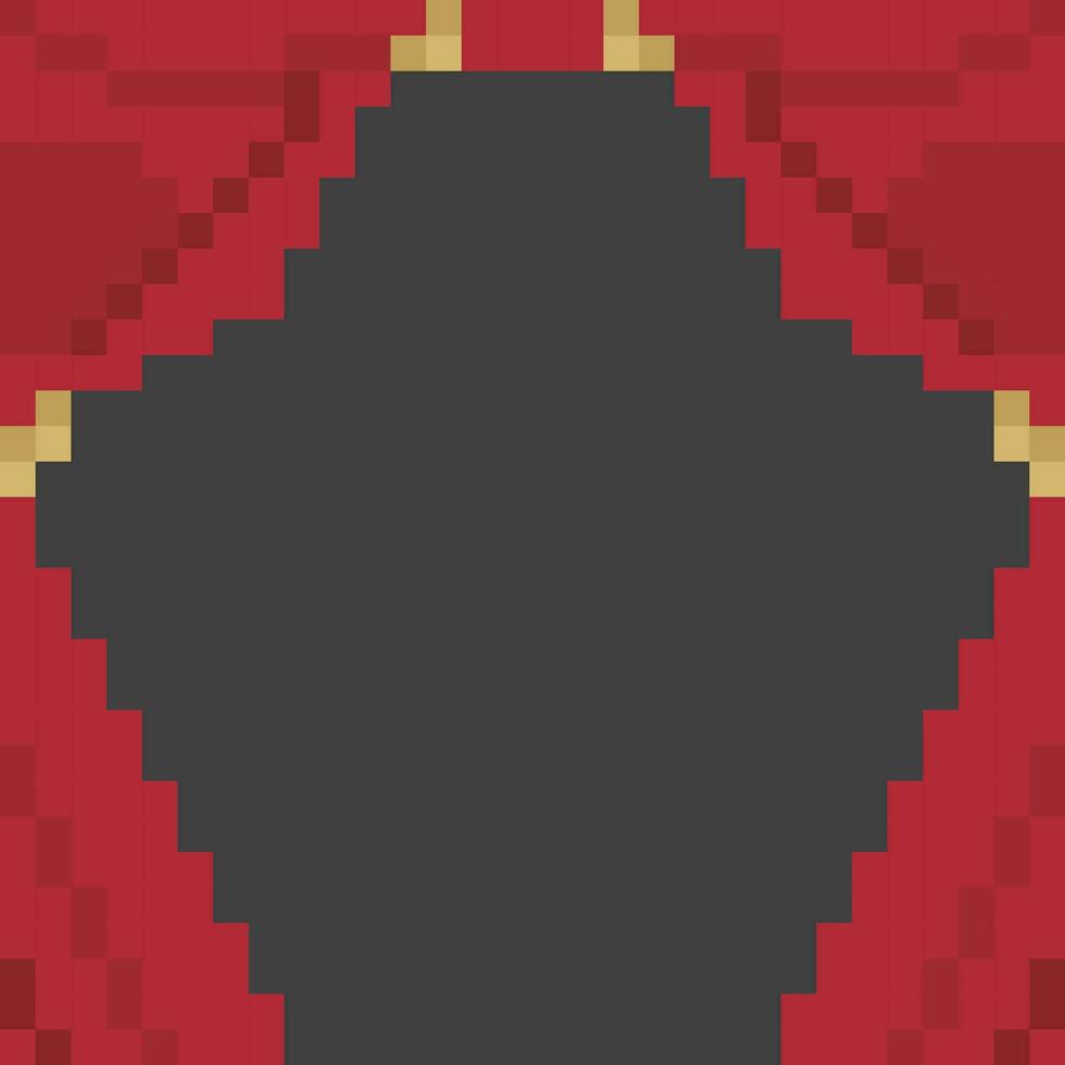 a pixel style image of a red curtain vector