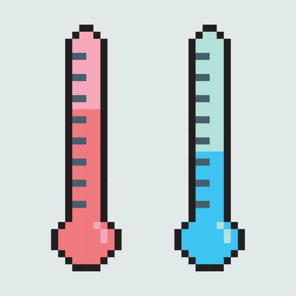 two thermometers with different colors and sizes vector