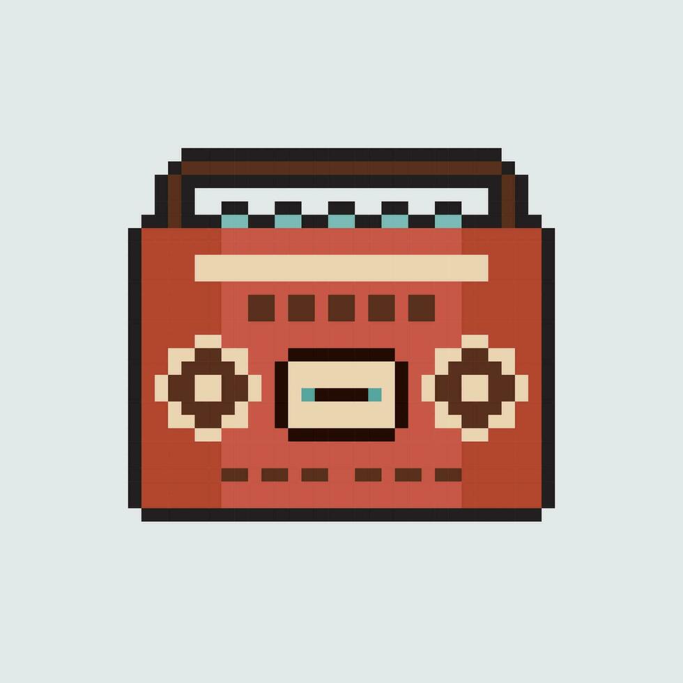 an old style radioe pixel art vector