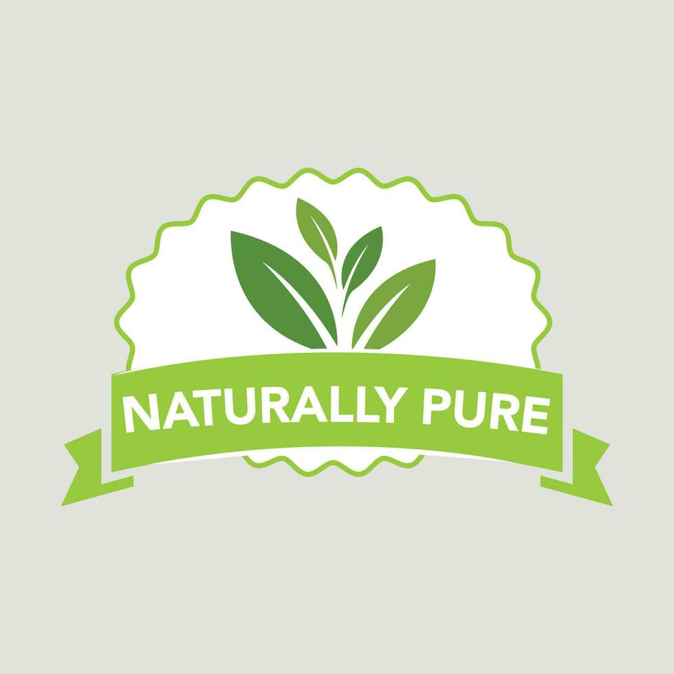 Naturally pure icon Sign. Healthy Food Emblem. Organic food Badge. vector