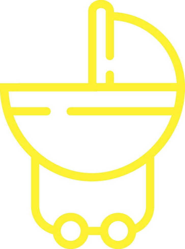 Baby Stroller Outline Vector Illustration
