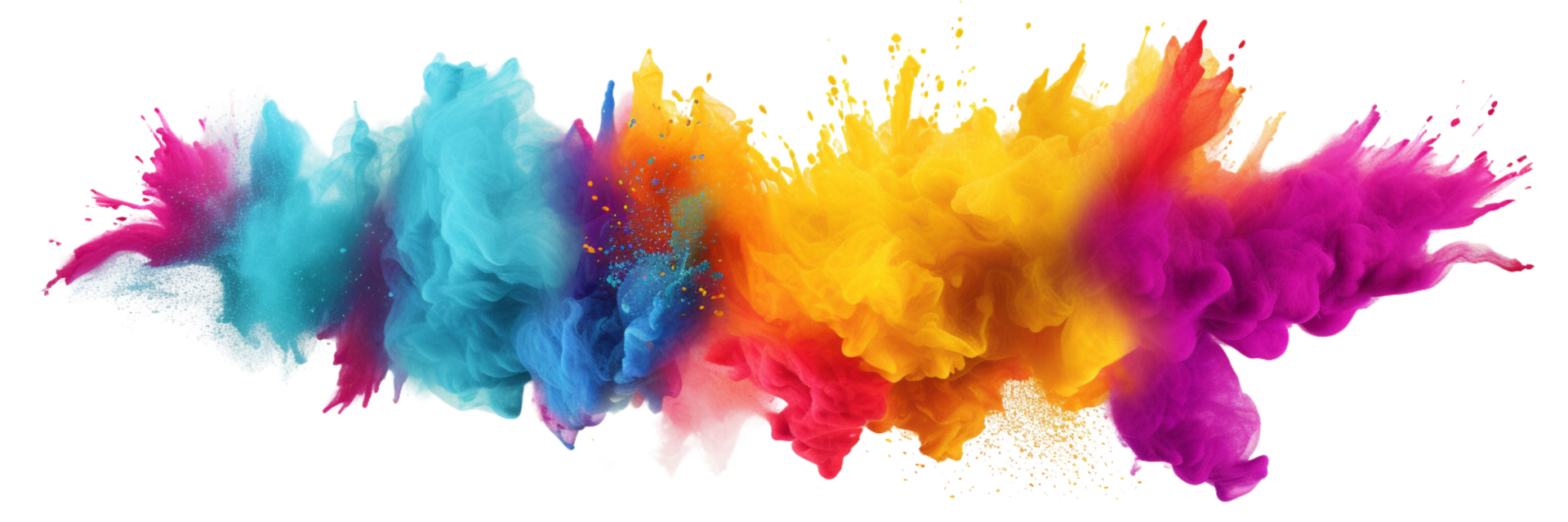 AI generated colorful powder explosion png