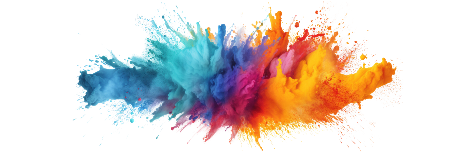 AI generated colorful powder explosion png
