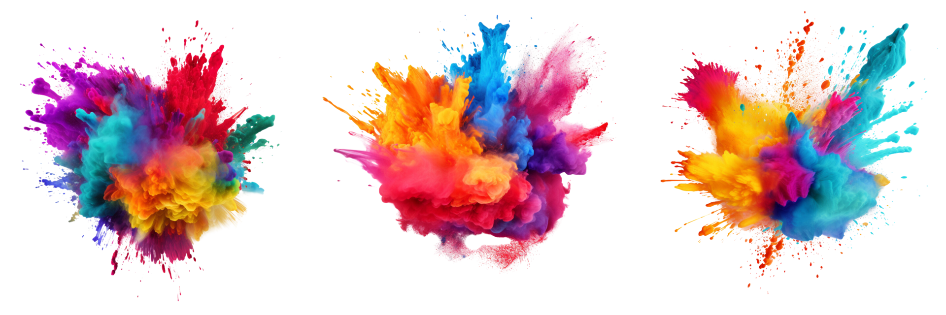 AI generated Set of colorful powder explosion png 35995905 PNG