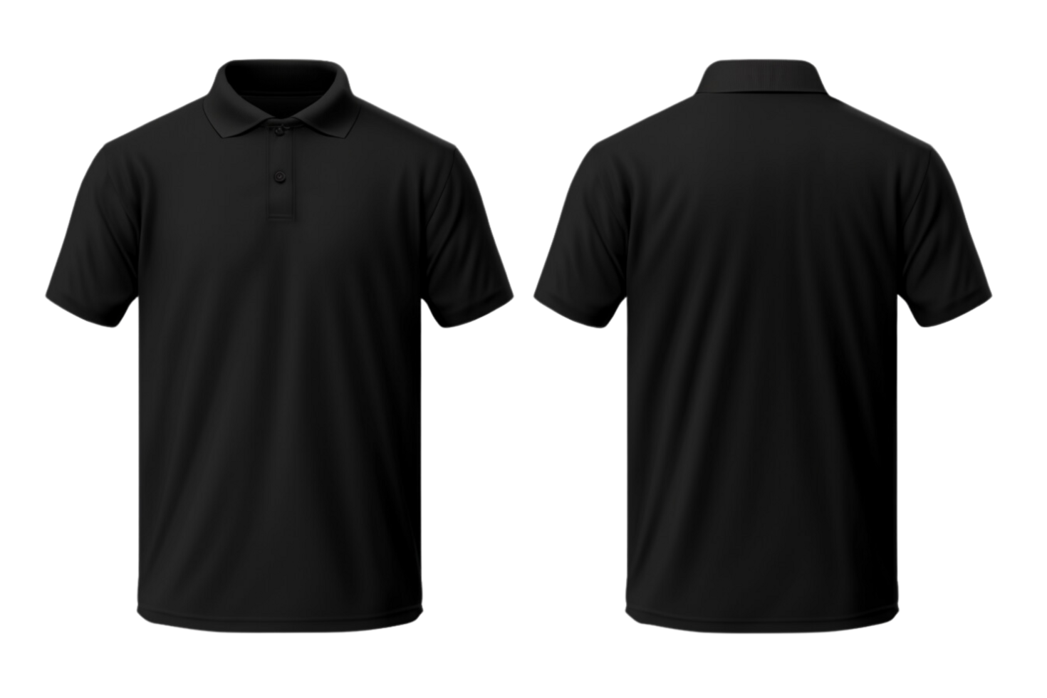 ai gerado Preto pólo camisa brincar modelo, isolado em transparente fundo png